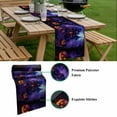 thumbnail image 5 of Halloween Table Runner - 120 Inch Long, Kitchen Dining Table Runner Dresser Scarves, Horror Pumpkins Halloween Dark Castle Purple Farmhouse Decor for Coffee Tables Wedding Party Banquet, 5 of 8