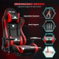 thumbnail image 4 of JONPONY Big and Tall 500LBS Gaming Chair, Ergonomic Design, Gamer Chair PU Leather with Footrest and Lumbar Support, High Back Office Chair Support 8 Hours Long Sitting, Computer Chair,Red, 4 of 10