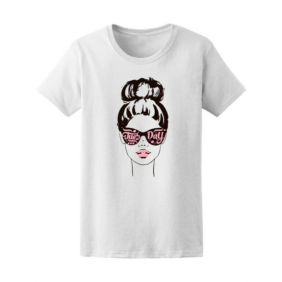 Tuesday Girl Bun Chic Women T-Shirt - Image by Shutterstock, Female Large