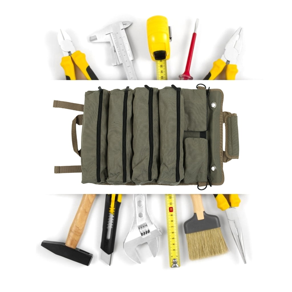 lanema Roll Up Tool Bag Tool Organizers with Detachable Pouches Tool Bag Multi Pocket