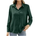 thumbnail image 1 of Camiseta con estampado de blusas con botones y cuello vuelto de manga larga a la moda informal para mujer Pompotops  FGAJ21165, 1 of 9