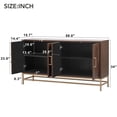 thumbnail image 6 of Atumon 4-Door Accent Cabinet with Metal Legs, Retro Storage Cabinet with Adjustable Shelves, Accent Cabinet Furniture, Wood Storage Cabinet for Living Room Entryway Dining Room, Espresso, 6 of 10