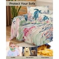 thumbnail image 4 of Watercolor Sea Turtle Sofa Covers for 3 Cushion Couch,Washable Sectional & L Shape Couch Covers for Dog/Cat/Kid,Coastal Vintage Ocean Beach Tortoise Non Slip Sofa Slipcover Futon Cover 71x150, 4 of 8