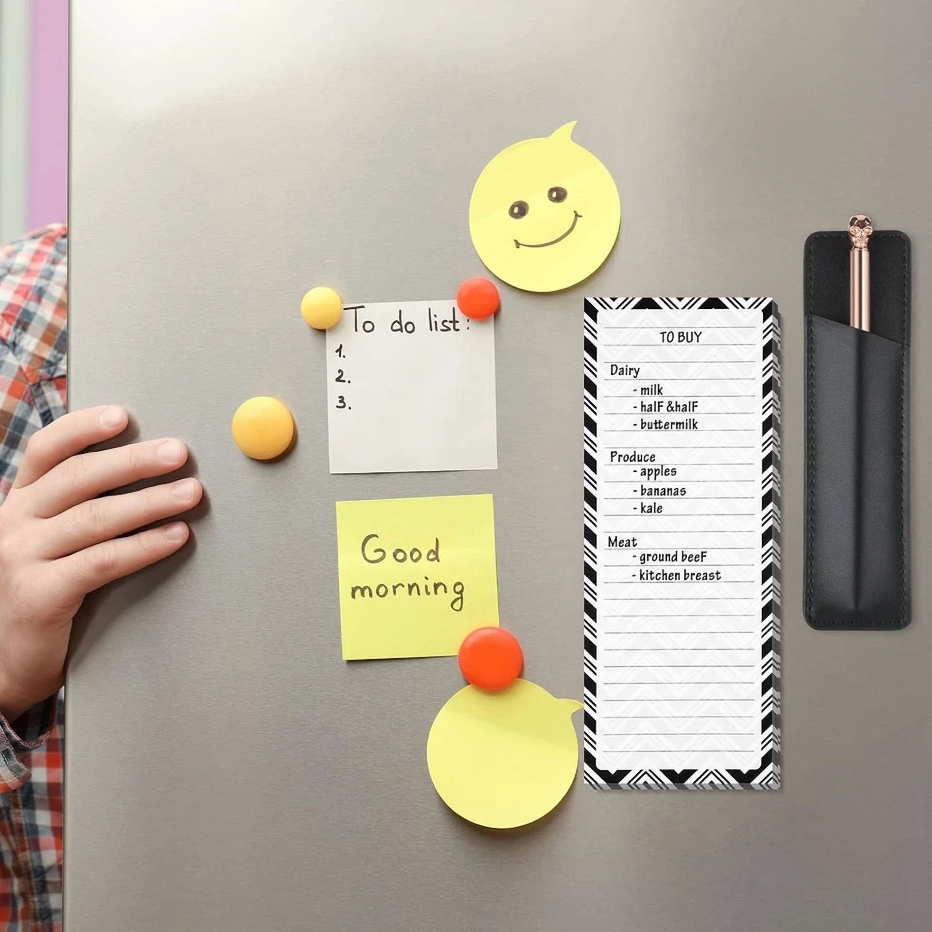 BUTTERFLY- Outus 3 Pieces Magnetic Notepads Lists For Fridge, Refrigerator Classic