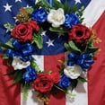 thumbnail image 5 of Nkmbld 4th of July Patriotic Wreaths for Front Door, Independence Day Artificial Wreath Pendant for Veterans Day Memorial Day Flag Day Wall Window Decor, 5 of 7