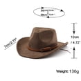 thumbnail image 3 of Classic Cowboy Style Statement Hat Designed for Travel Sun Suede Velvet Western Headwear, 3 of 4