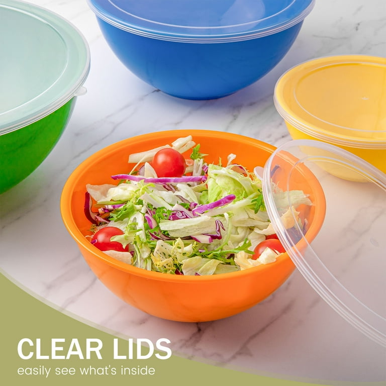 GPED 12 Piece Plastic Nesting Mixing Bowls with Airtight Lids