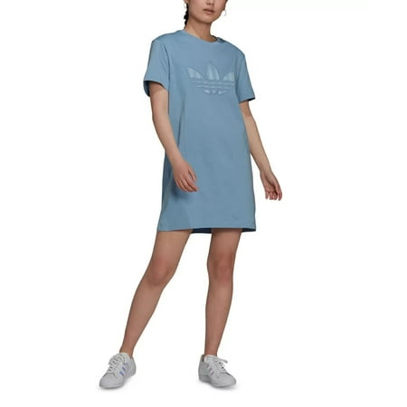 Adidas Originals Women s Cotton T-Shirt Dress Blue Size S MSRP $45