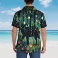 thumbnail image 4 of Balery Mystical Black Cat Fireflies Camisas hawaianas de manga corta para hombre, camisas playeras de corte holgado, camisas de vacaciones con botones,Medium, 4 of 7