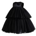 thumbnail image 3 of Robe Sans Manches pour Tout-Petite Fille, Robe de Princesse à Fleurs pour Mariage, Robe en Tulle à Mailles, Robe d'Été à Étages, Robe Princesse « Cake », 3 of 3