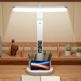 thumbnail image 5 of Dadiaei Dimmable LED Desk Lamp with Clock & Pen Holder, Study Lamp for Kids, College Students, Home Office, Dormitory, Eye Protection Reading Light, Color Night Light, 5 of 6