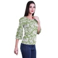 thumbnail image 3 of Moomaya Ruffle Sleeve Printed Cotton Womens Tops Plus Size Short T-Shirt Top, 3 of 5