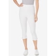 thumbnail image 2 of Woman Within Plus Size Petite Stretch-Cotton Knit Pull-On Capri Leggings, 2 of 5