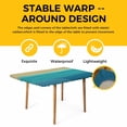 thumbnail image 4 of Teal Blue Ombre Table Cloths for 6 Foot Rectangle Tables, Modern Abstract Gradient Art Patio Waterproof Elastic Fitted Tablecloths, Washable Rectangular Table Cover for Camping, 4 of 8