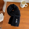 thumbnail image 1 of Elastic Soft Unisex-Like Design (Hand Wash/Dry Clean) - Women's 100% Wool Scarf - Hand-Embroidered Cartoon & Solid Color - Winter Neck Warmer - Thick Warm Windproof Collar, 1 of 12