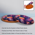 thumbnail image 4 of Jellyfish 6PCS Round Microfiber Leather Coasters Set, 11x11 cm/4.3x4.3 in, Drink Mats for Table and Absorption, Stylish Beverage Coasters for Home and Office Décor, 4 of 6