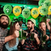 hengsof 15 Pieces 12 Inch St. Patrick's Day Balloons Shamrock Pattern Balloons Latex Confetti Balloons for St. Patrick's Day Irish Festival Theme Party Decoration