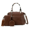 thumbnail image 4 of Wrangler 3Pcs Doctor Bag Sets for Women Top-Handle Satchel Bag with Cell Phone Handbags & Coin Purse, Cow Print-Brown, 4 of 7