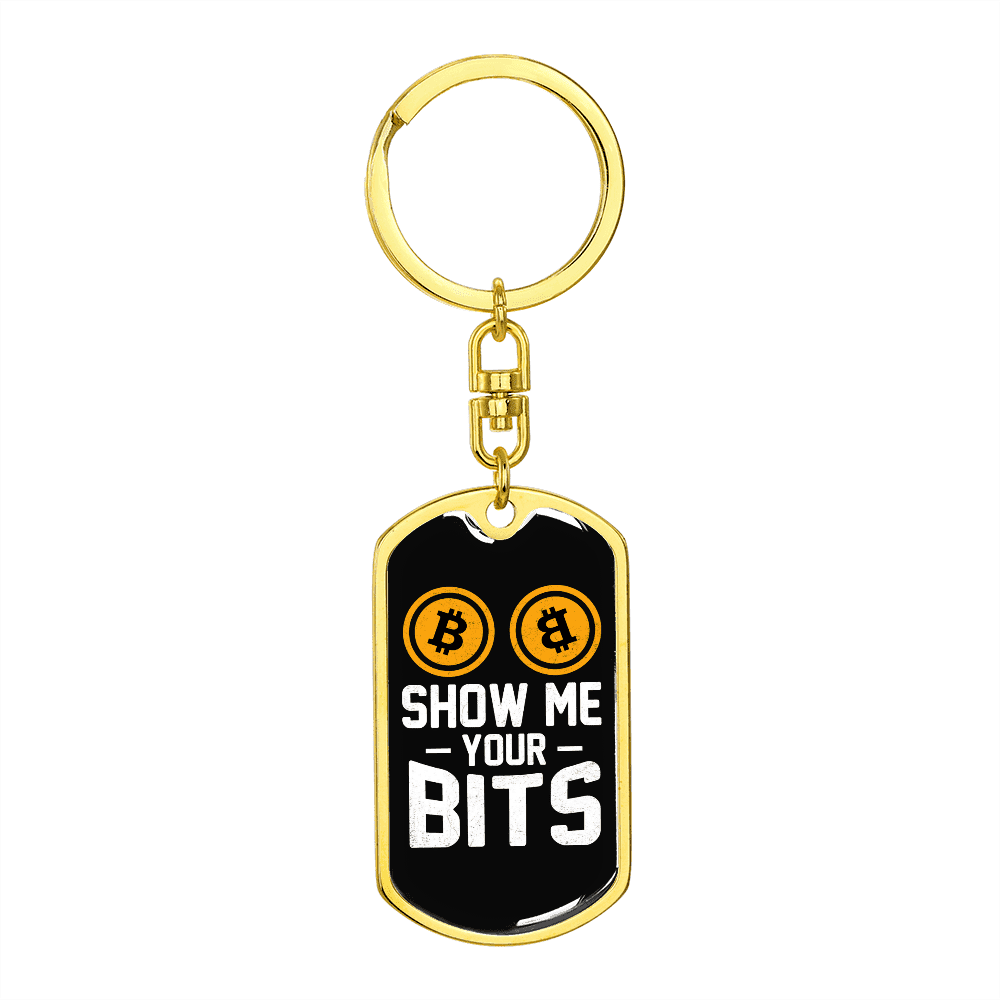 Show Me Your Bits Crypto Stainless Steel or 18k Gold Premium Swivel Dog Tag  Keychain - Walmart.ca