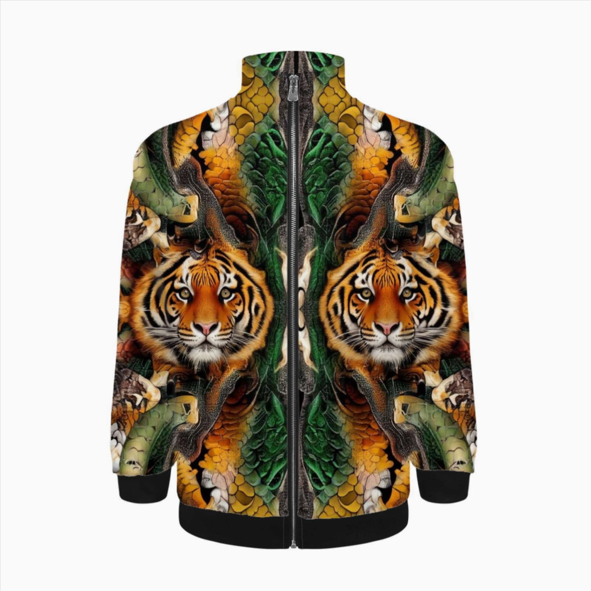 Symmetrical Tiger Jungle Pattern Jacket Men's Street Cool