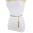 thumbnail image 5 of Women Gold Metal Chain Waistband Waist Hip Belt Tassel Fringe Charm Plus XL XXL, 5 of 11