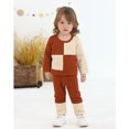 thumbnail image 5 of Kimi bear 18 Months Infant Baby Girl Outfit Set 24 Months Long Sleeves Color Block Top Jegging Pants 2pcs Clothing Brown, 5 of 7