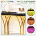 thumbnail image 2 of Uforic Modern Console Table with LED Lights, Faux Marble Entryway Side Table, Gold & Black, 2 of 8