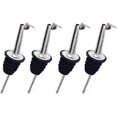 thumbnail image 1 of Juego de 4 boquillas vertedoras con solapa para botellas de licor, dosificador de vino, tapones metálicos para vino, aceite de oliva, café, jarabe, vinagre y botellas de plástico., 1 of 1