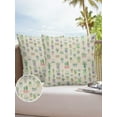 thumbnail image 6 of Pack of 2 Outdoor Pillow Covers, Summer Cactus Succulents Green Plants Linen Style Waterproof Square Throw Pillowcase Cushion Decorative Pillow Covers for Couch Patio Tent, 16x16 in, 6 of 6