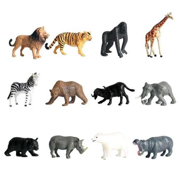 12 pièces jouets animaux figurines en plastique animaux de la
