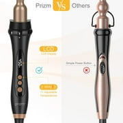 Prizm 5 in 1 Curling Wand Set, 11 Temp Settings Curling iron, Interchangeable Tourmaline Ceramic Barrels Hair Wand, Brown