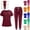 Wine, variant on HAJWOH Scrubs For Women Set V-neck Top & Straight Pants with Drawstring Medical Nursing Uniforms Set