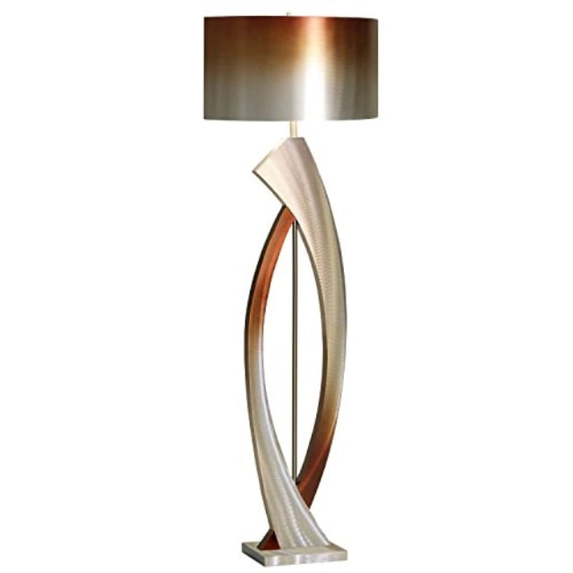 nova of california jfl4810 swerve metal floor lamp, silver & bronze