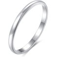 thumbnail image 3 of Anillos de acero inoxidable de 2mm, 4mm y 6mm para mujeres y hombres, cúpula lisa de alto pulido, alianza de boda plateada/dorada/oro rosa, ajuste cómodo, 3 of 5