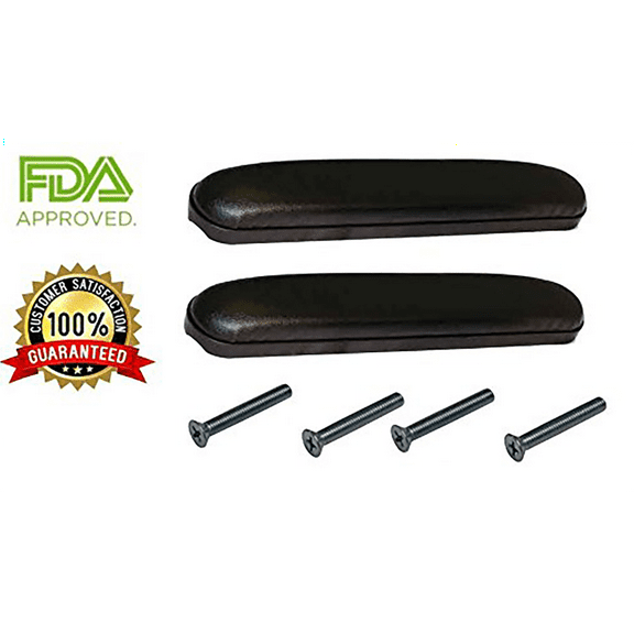 Healthline Wheelchair Accessories, Universal Upholstery Kit, 2 Vinyl Padded Armrests, Back and Seat for Wheelchairs (20" x 16"), Black