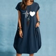 thumbnail image 1 of LSLJS Fashion Women Casual O- Neck Print Plus Size Pocket Dress, 1 of 5