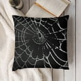 thumbnail image 3 of Halloween Pillows Decorative Throw Pillow Cover Horror Spider Web Net with Raindrop Scary Insect Bat Pillow Case  Square Cushion Cover for Sofa Bed Black White, 3 of 5