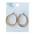 Time and Tru Women's Gold Tone Triple Twist Hoop Earrings