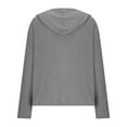 thumbnail image 6 of Craaazy Hoodies For Women Knitted Drawstring V-Neck Long Sleeve Pullover Button Down Shirts For Women Gifts For Women, 6 of 6