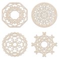 thumbnail image 1 of Mandala Wooden Wall Art Set of 4, Curly Detailed Circles Mesh Look Motif, Birch Plywood Rustic Wall Art Accent for Hallway Bedroom Living Room and Offices, 11,4" X 11,4" X 0.1", by Ambesonne, 1 of 4