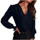 thumbnail image 1 of HongQid Women's V Neck 3/4 Sleeve Tops Dressy Casual Shirts Cute Loose Blouse, 1 of 8
