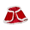 thumbnail image 2 of yuksok Cape à Capuche de Noël Cape Courte Châle Accessoire Poncho pour Club Carnaval Pub Hiver Rouge, 2 of 7