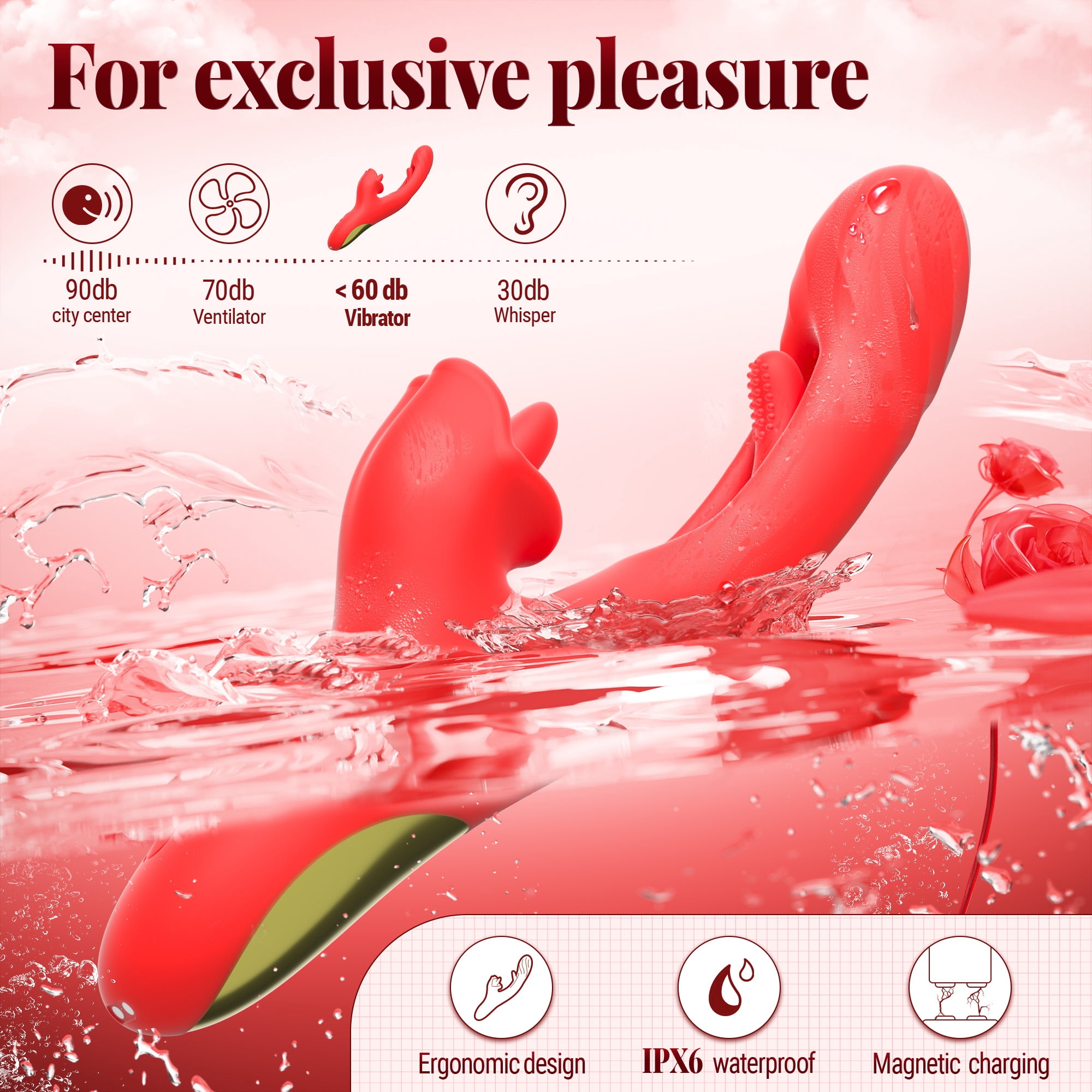 KERERO G Spot Vibrator for Women,Vibrating Dildo Sex Toys with 7 Vibrations,7 Licking & Flapping Modes,Powerful Sex Toy for Womens Pleaseure,Rabbit Vibrator Women Sex Toys