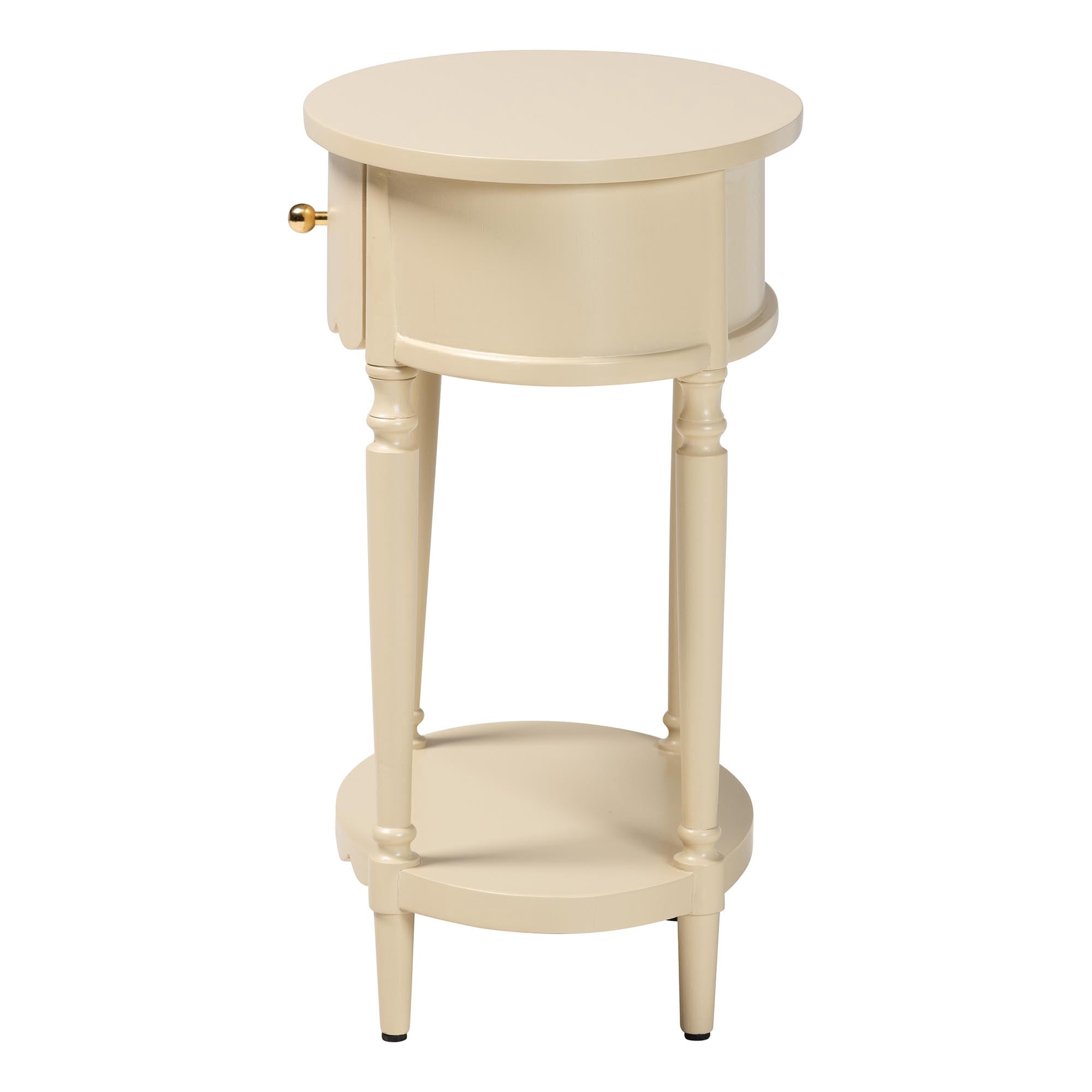 bali & pari Liba Farmhouse End Table, 1-Drawer, Biscotti Beige