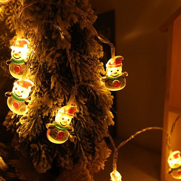 Xihbxyly Paletas No Reclamadas Cadena de Luces Led Intermitentes para Árbol de Navidad, Muñeco de Nieve, Papá Noel