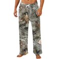 thumbnail image 3 of GrmtClth Men's Flannel Camo Pajama Pants Warm Brushed Fabric Elastic Drawstring Wide Leg Sleep Lounge Trousers with Side Pockets Earthy Yellow XL, 3 of 6