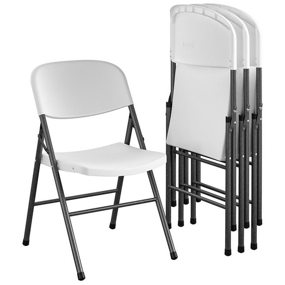 Mainstays Premium Resin Folding Chair (8-Pack) in White Speckle