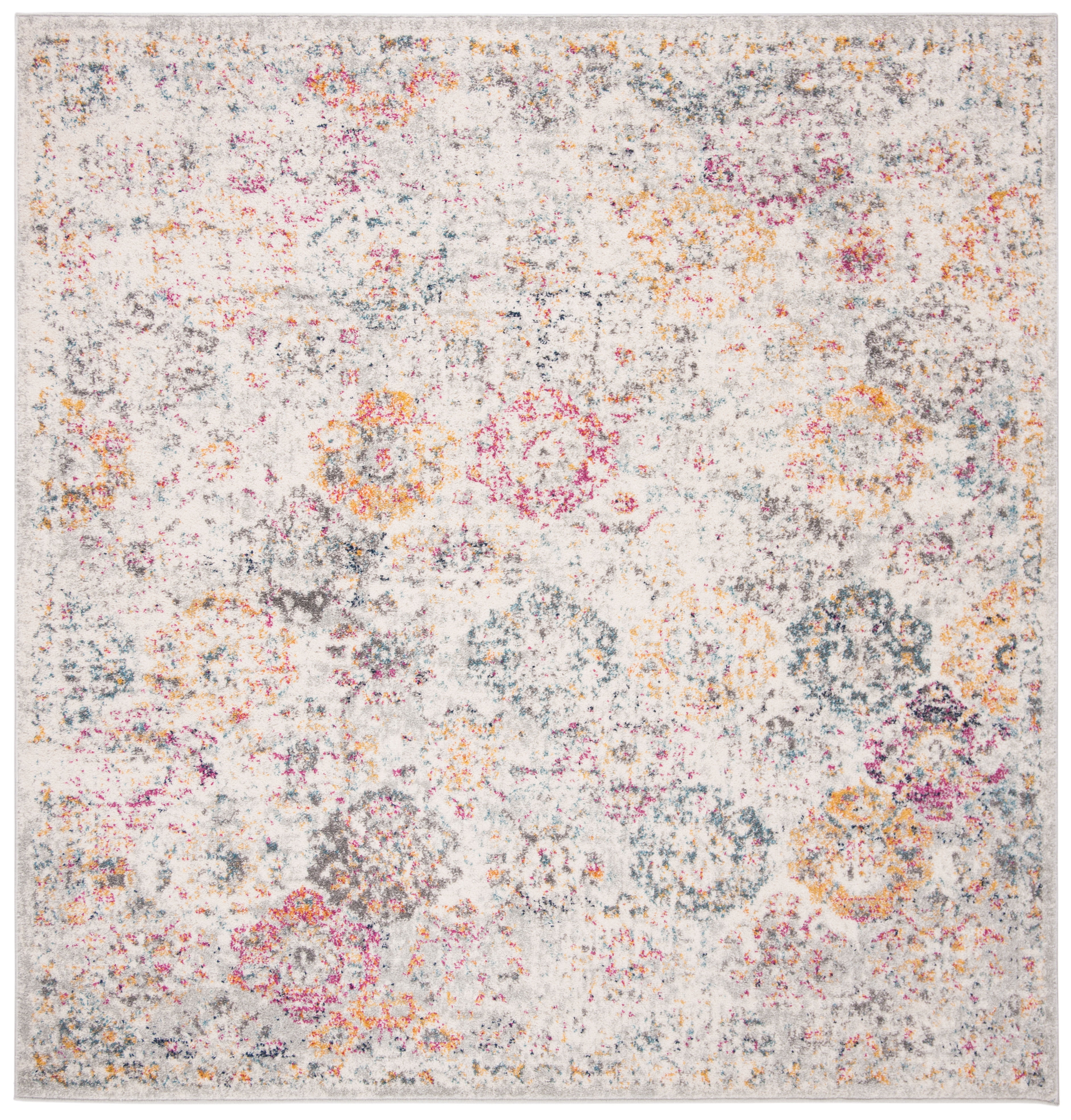 SAFAVIEH Square Rug 11' - Madison Collection - Large - Transitional Modern Design, Grey & Gold, Non-Shedding & Easy Cleaning, Ideal for Living Room, Bedroom, Dining Space (MAD611F)