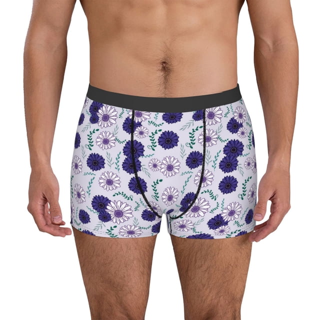 Balery Daisies Flowers Calzoncillos bóxer para hombre, ropa interior de algodón suave y transpirable con cinturilla de nailon-Small