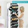 thumbnail image 4 of 10 Tier Clear Over the Door Shoe Organizer Storage, Deep Pockets Large Hanging Shoe Rack for Closet Door, Fit 20 Pairs Shoe Holder Hanger for Sneakers, Boots (Black), 4 of 7